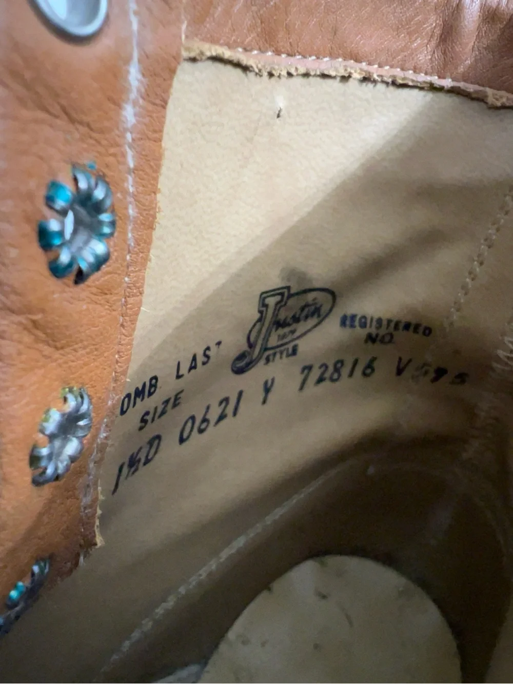 Vintage Justin Junior Girls 1.5 D Leather Kiltie Western Roper Boots